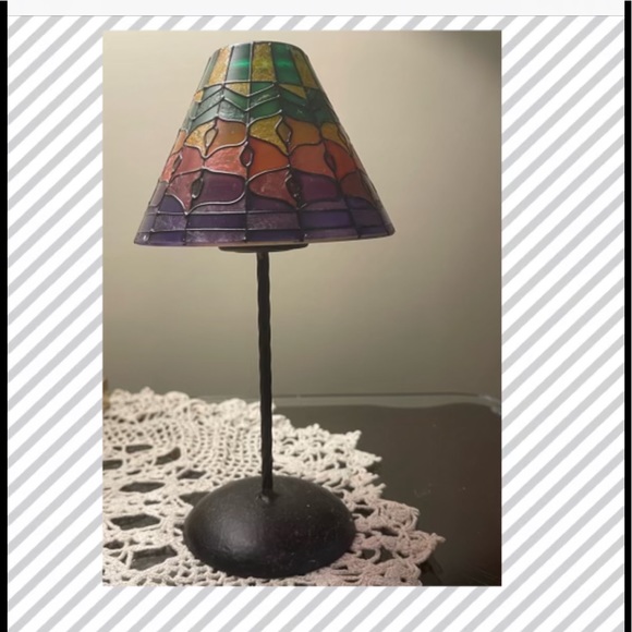 Other - Rainbow 🌈 colors stained glass tea lamp